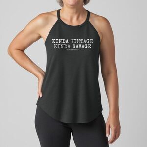 Lady Gains Kinda Vintage Kinda Savage Graphic Workout Tank Size Small